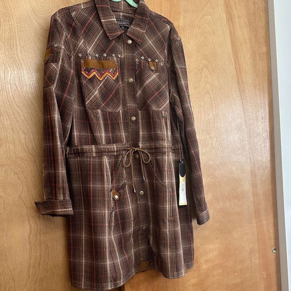 Double D Ranch wapiti Valley Brown Plaid Utility Jacket